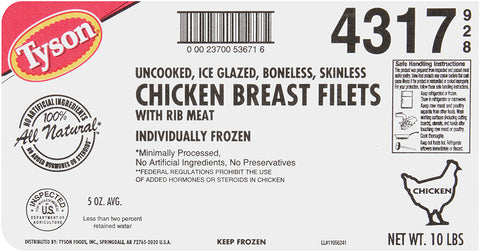 Chicken Breast Fillet Boneless Skinless If 5 Oz 4317-0928