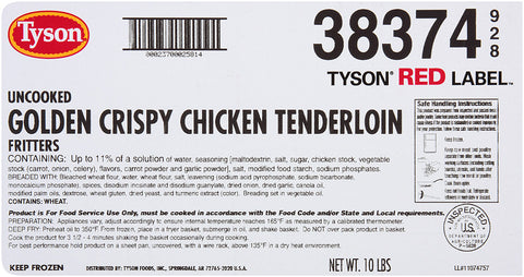 Chicken Breast Tenderloin Select Cut Golden Breaded Crispy Rtc 38374-0928