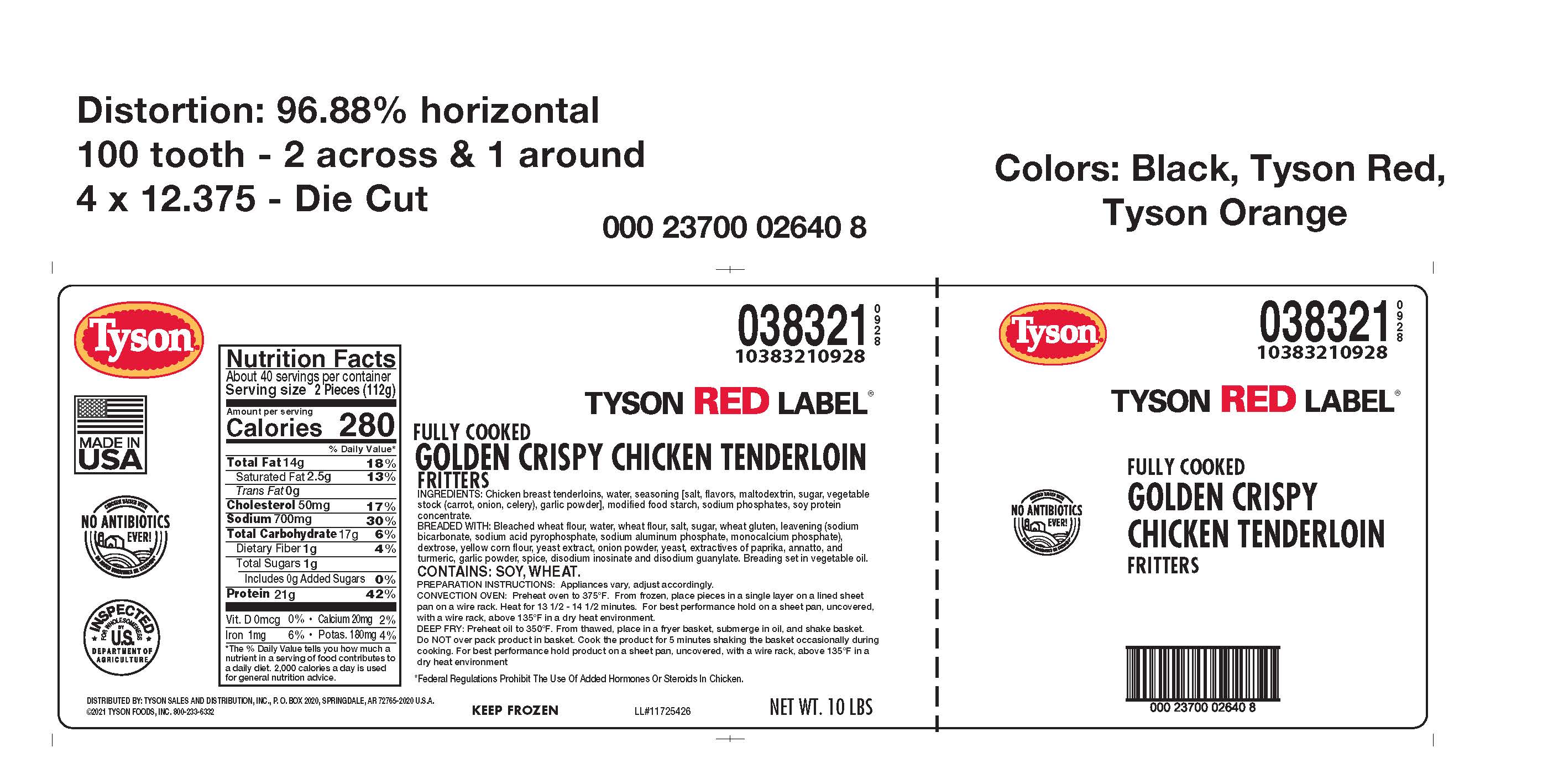Chicken Breast Tenderloin Breaded Golden Crispy Fc 108 Pc