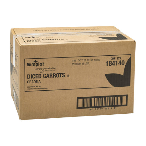 Simplot Diced Carrot - 20 lb. package, 1 package per case