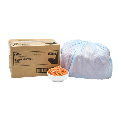 Simplot Diced Carrot - 20 lb. package, 1 package per case