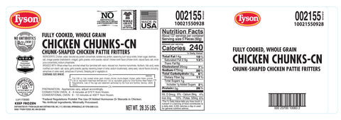Tyson® CHICKEN NUGGET BREADED WHOLE GRAIN 0.66 OZ 10021550928
