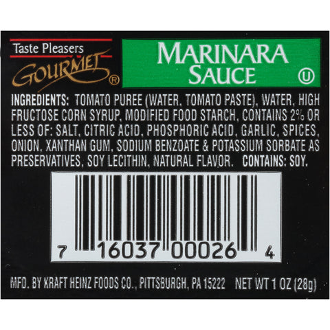 Taste Pleasers Gourmet ® SAUCE MARINARA SINGLE SERVE CUP 003C945/78000406