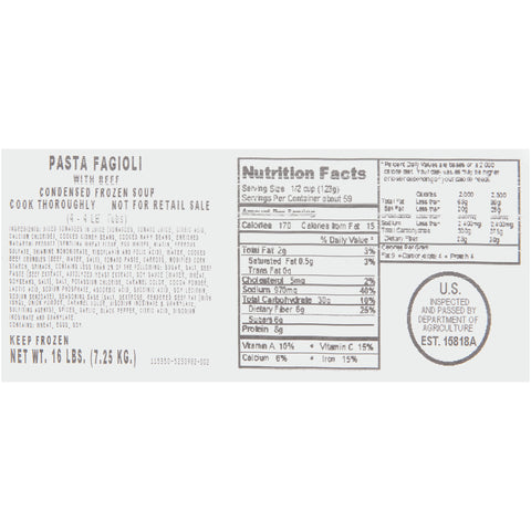 Chef Francisco® SOUP PASTA FAGIOLI (W) 165350/78001231