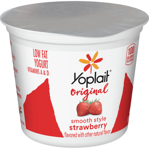 Yoplait Original Strawberry and Strawberry Banana Yogurt, 4 Ounce -- 48 per case.