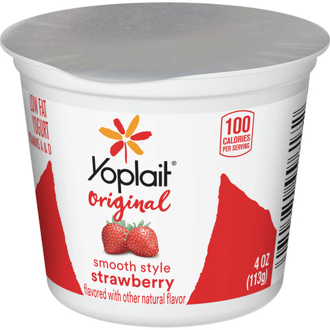 Yoplait Original Strawberry and Strawberry Banana Yogurt, 4 Ounce -- 48 per case.