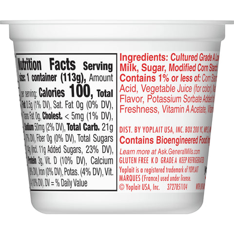 Yoplait Original Strawberry and Strawberry Banana Yogurt, 4 Ounce -- 48 per case.