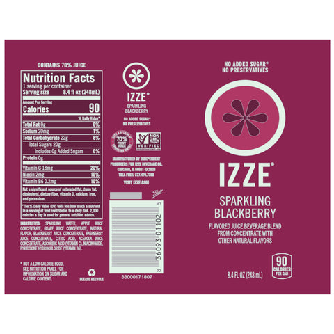 Izze JUICE SPARKLING BLACKBERRY CAN