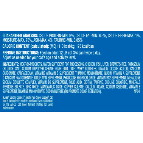9 Lives Super Supper Ground Entree for Cat, 5.5 Ounce -- 24 per case.