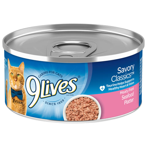 9 Lives Seafood Platter Ground Entree Cat Food, 5.5 Ounce -- 24 per case.