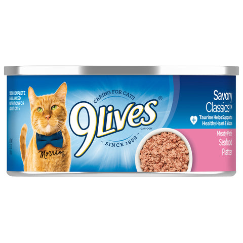 9 Lives Seafood Platter Ground Entree Cat Food, 5.5 Ounce -- 24 per case.