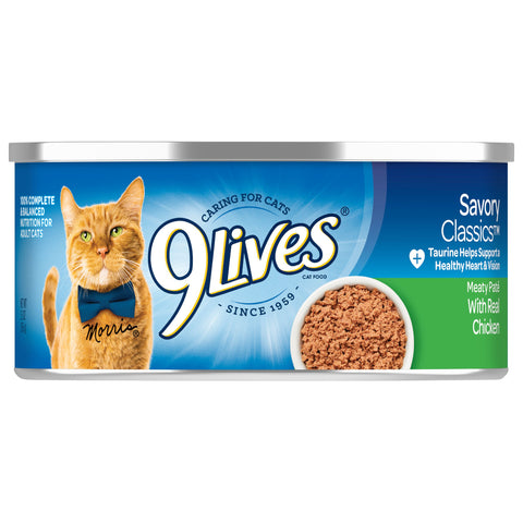9 Lives CAT FOOD MEATY PATE CHICKEN DINNER SINGLE