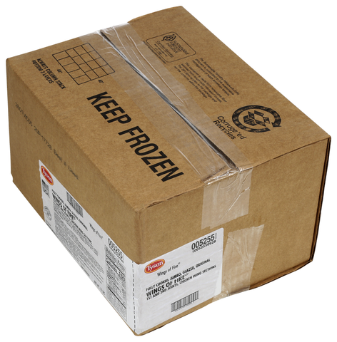 Tyson Glazed Unbreaded Jumbo Chicken Wing, 10 Pound.