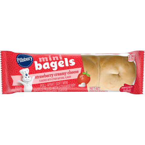 Pillsbury Mini Bagels, Strawberry Creamy Cheese, 2.43 Ounce -- 72 per case.