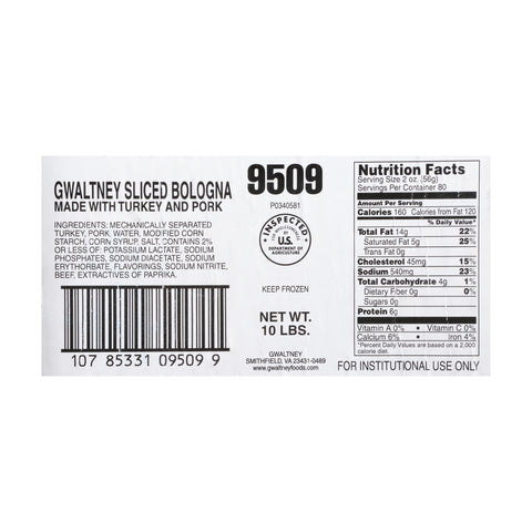 Gwaltney (SF) BOLOGNA ALL MEAT PATTY SLICED 4 OZ