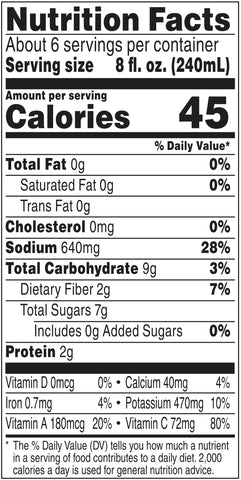V8 100 Percent Vegetable Juice, 46 Fluid Ounce -- 6 per case.
