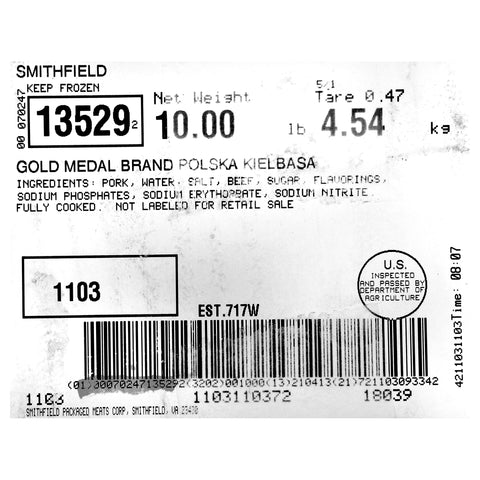 Gold Medal (SF) SAUSAGE KIELBASA POLSKA 5:LB 6