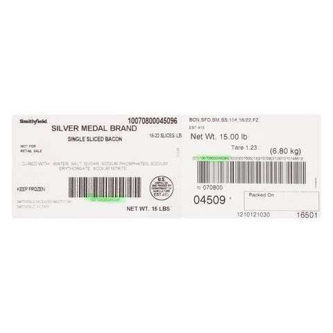 Silver Medal (SF) BACON 18/22 CT SINGLE SLICED