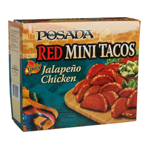 Posada Red Mini Mexican Jalapeno Chicken Taco, 4 Pound -- 4 per case.