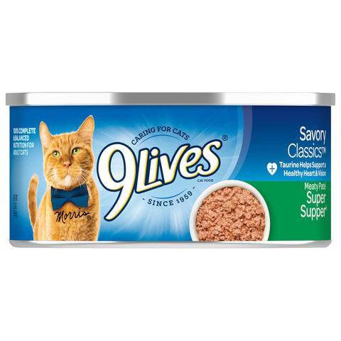9 Lives Super Supper Ground Entree Cat Food, 5.5 Ounce -- 6 per case.