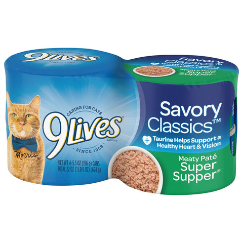 9 Lives Super Supper Ground Entree Cat Food, 5.5 Ounce -- 6 per case.