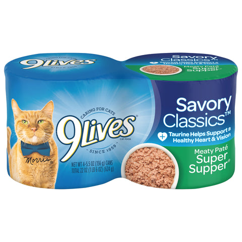 9 Lives Super Supper Ground Entree Cat Food, 5.5 Ounce -- 6 per case.