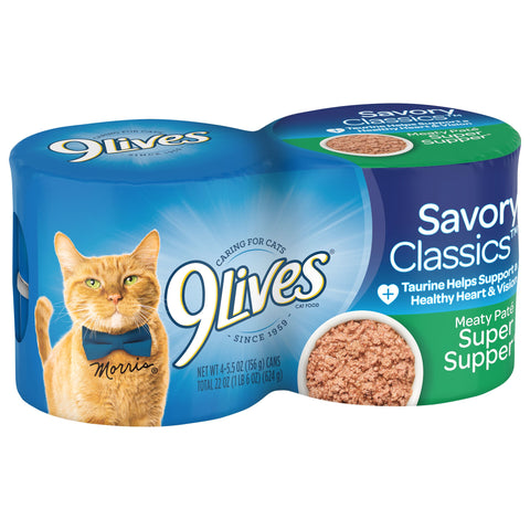 9 Lives Super Supper Ground Entree Cat Food, 5.5 Ounce -- 6 per case.
