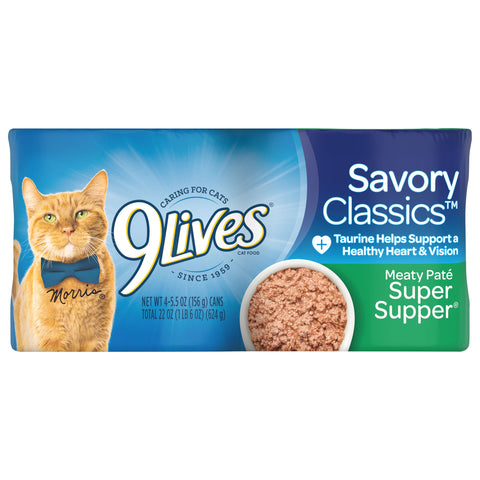 9 Lives Super Supper Ground Entree Cat Food, 5.5 Ounce -- 6 per case.