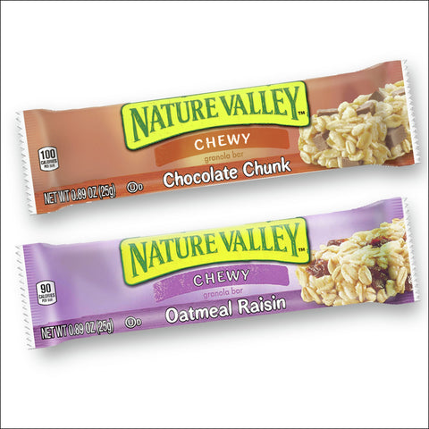 Nature Valley Chewy Chocolate Chip and Oatmeal Raisin Granola Bar Variety Pack, 0.89 Ounce -- 120 per case