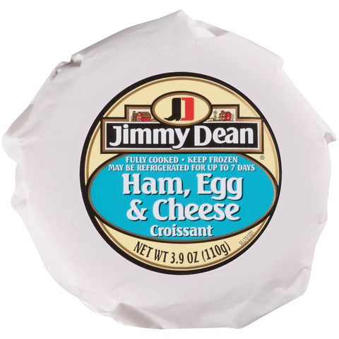 Jimmy Dean Ham Egg and Cheese Croissant Breakfast Sandwich, 3.9 Ounce -- 12 per case.
