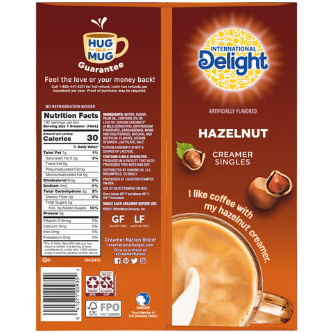 Creamer Liquid Non Dairy Hazelnut Aseptic Single Serve Cup