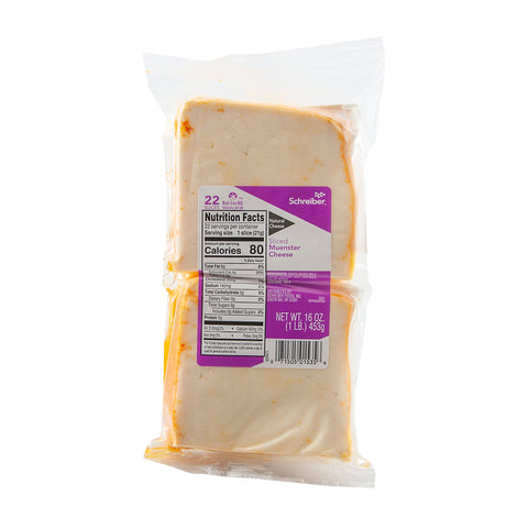 Cheese Muenster Sliced .75 Oz 22 Ct