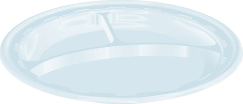 Dart Famous Service® PLATE IMPACT PLASTIC WHITE 3-COMPARTMENT 9