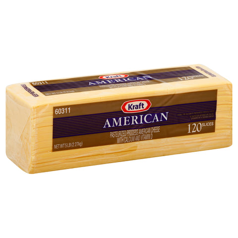 Kraft Singles Regular American Sliced Yellow Cheese, 5 Pound -- 4 per case.