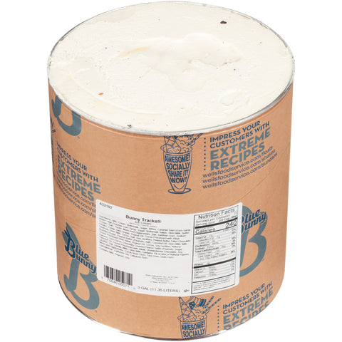Blue Bunny Premium Bunny Tracks Ice Cream, 3 Gallon Tub