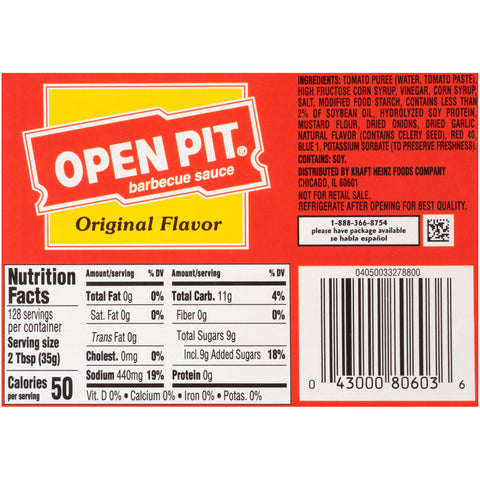 Open Pit Original Barbecue Sauce 4 Case 1 Gallon