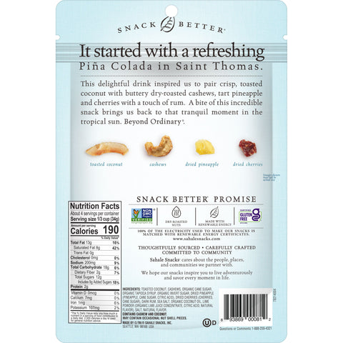 Sahale Snacks SNACK MIX PINEAPPLE/RUM/CASHEW/COCONUT