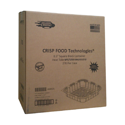 Crisp Food Technologies® CONTAINER PLASTIC BLACK SQUARE 1-COMPARTMENT 32 OZ