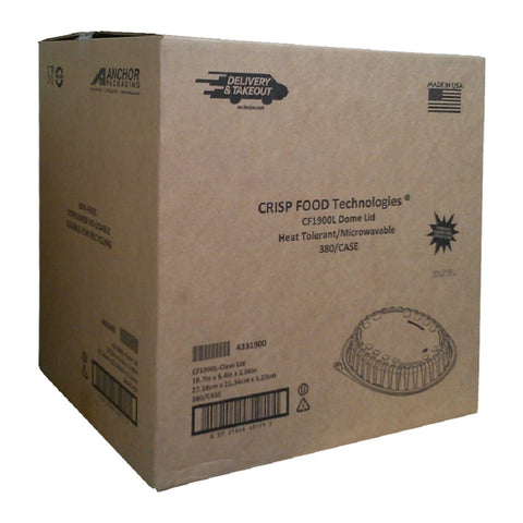 Anchor Packaging Crisp Food Technologies Microwavable Clear Anti-Fog Oval Lid fits for CF1948, CF1942 Container -- 380 per case