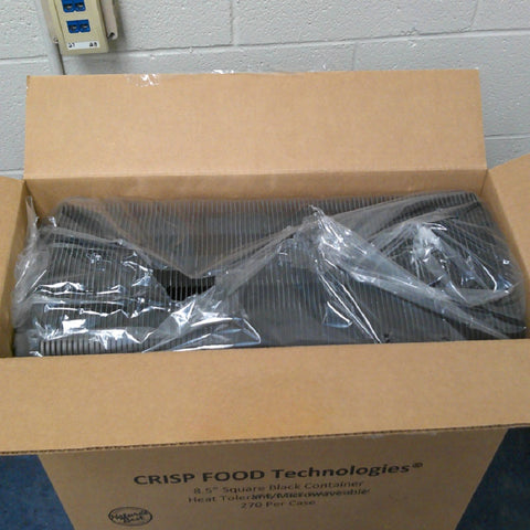 Crisp Food Technologies® CONTAINER PLASTIC BLACK SQUARE 1-COMPARTMENT 32 OZ