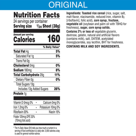 Rice Krispie Treats Sheet - 32 oz. package, 5 per case