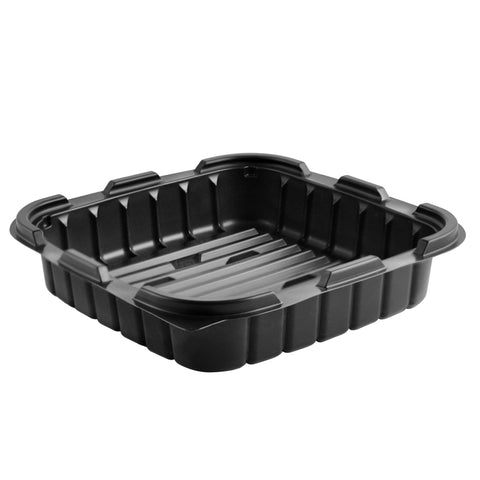 Crisp Food Technologies® CONTAINER PLASTIC BLACK SQUARE 1-COMPARTMENT 32 OZ
