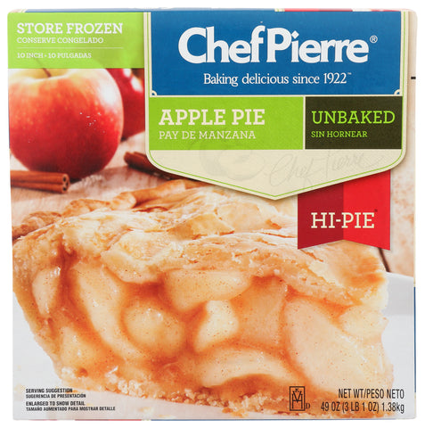 Sara Lee Chef Pierre Unbaked Apple Hi Pie, 10 inch -- 6 per case.