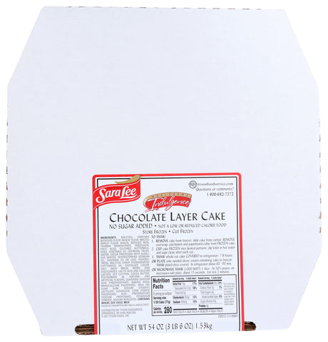 Sara Lee Frozen CAKE LAYER NSA CHOCOLATE PREMIUM UN-CUT ROUND 9