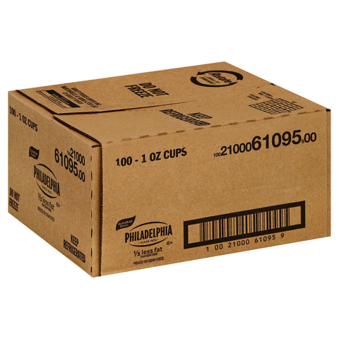 Kraft Philadelphia Light Cream Cheese - Cup, 1 Ounce -- 100 per case.