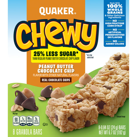 Quaker® GRANOLA BAR REDUCED SUGAR PNB CHOCOLATE CHIP