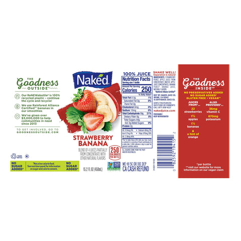 Naked Juice JUICE STRAWBERRY BANANA-C 100% PLASTIC BOTTLE