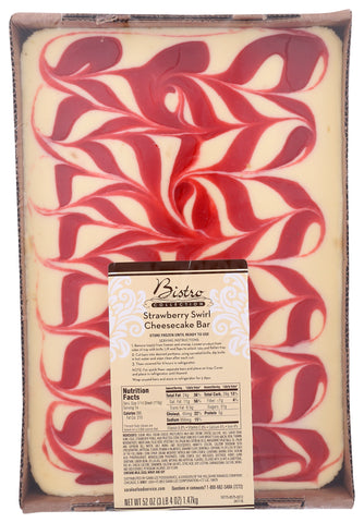 Bistro Collection CHEESECAKE STRAWBERRY SWIRL DESSERT BAR UN-CUT