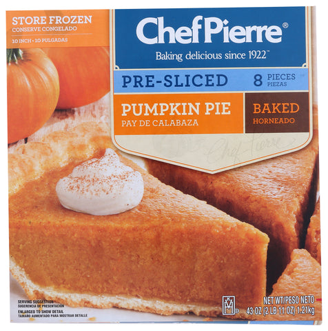 Chef Pierre PIE PUMPKIN PRE-SLICED 8 CUT 10