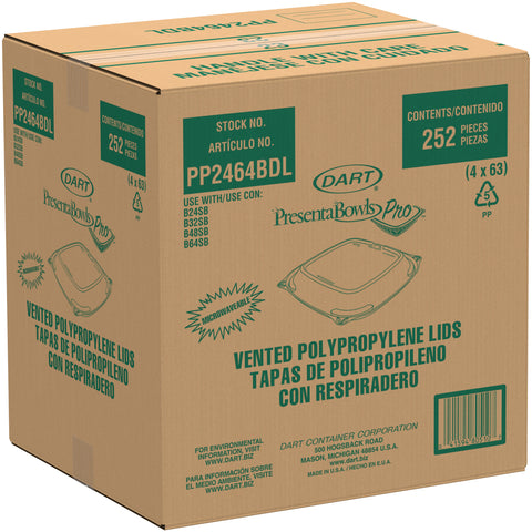 PresentaBowls Pro® LID SQUARE VENTED FITS SQUARE PRESENTA BOWLS 24-64 OZ